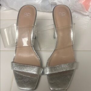 BP Silver Block Heel Heels